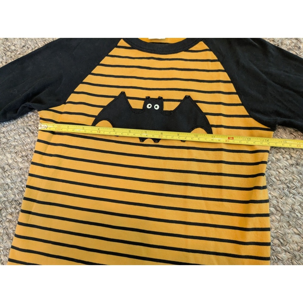 Hanna Andersson Long Sleeve T-Shirt Halloween Bat Applique Striped Kids 130 US 8 - Picture 5 of 7